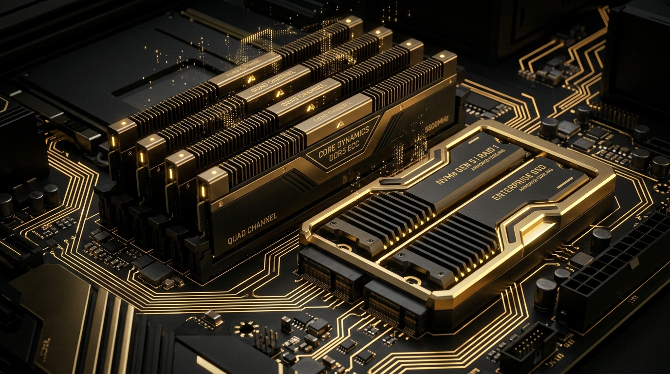 Quad-Channel DDR5 ECC and NVMe Gen 5 RAID 1