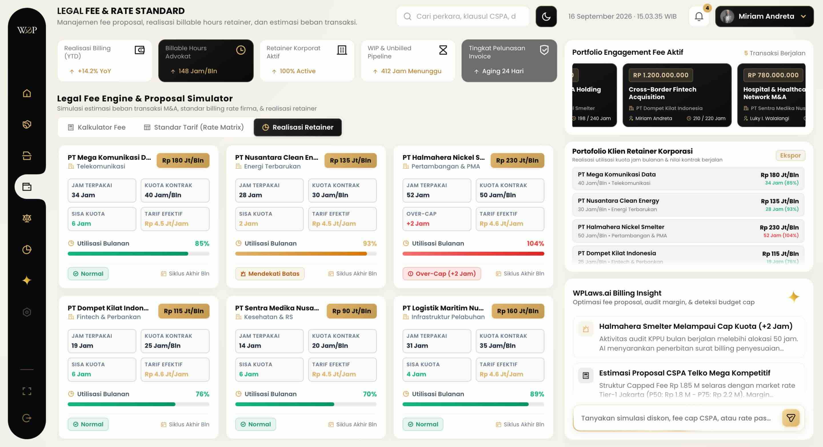 Legal Fee Proposal & Rate Standard Modal