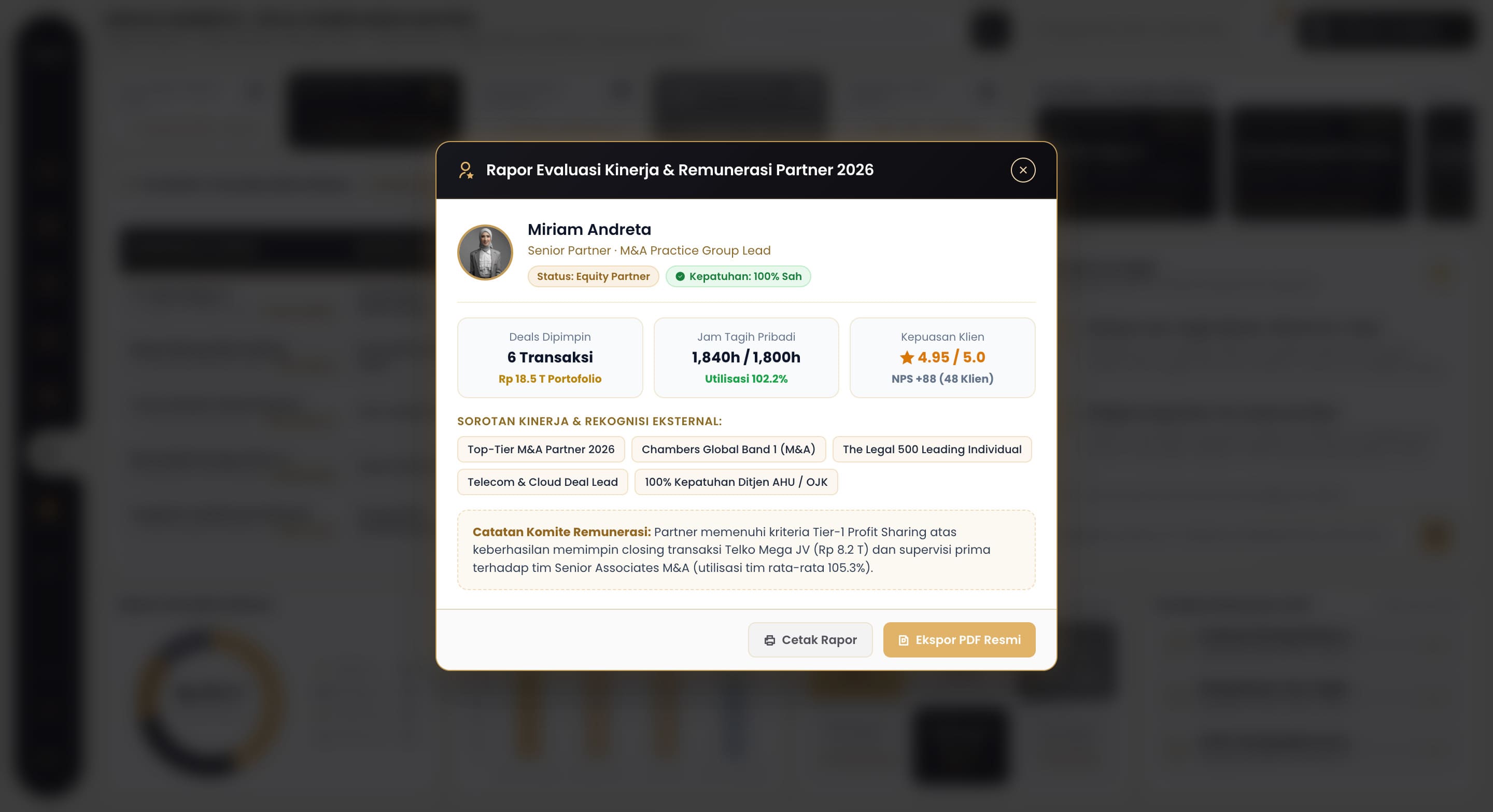 Rapor Evaluasi Kinerja & Remunerasi Partner 2026